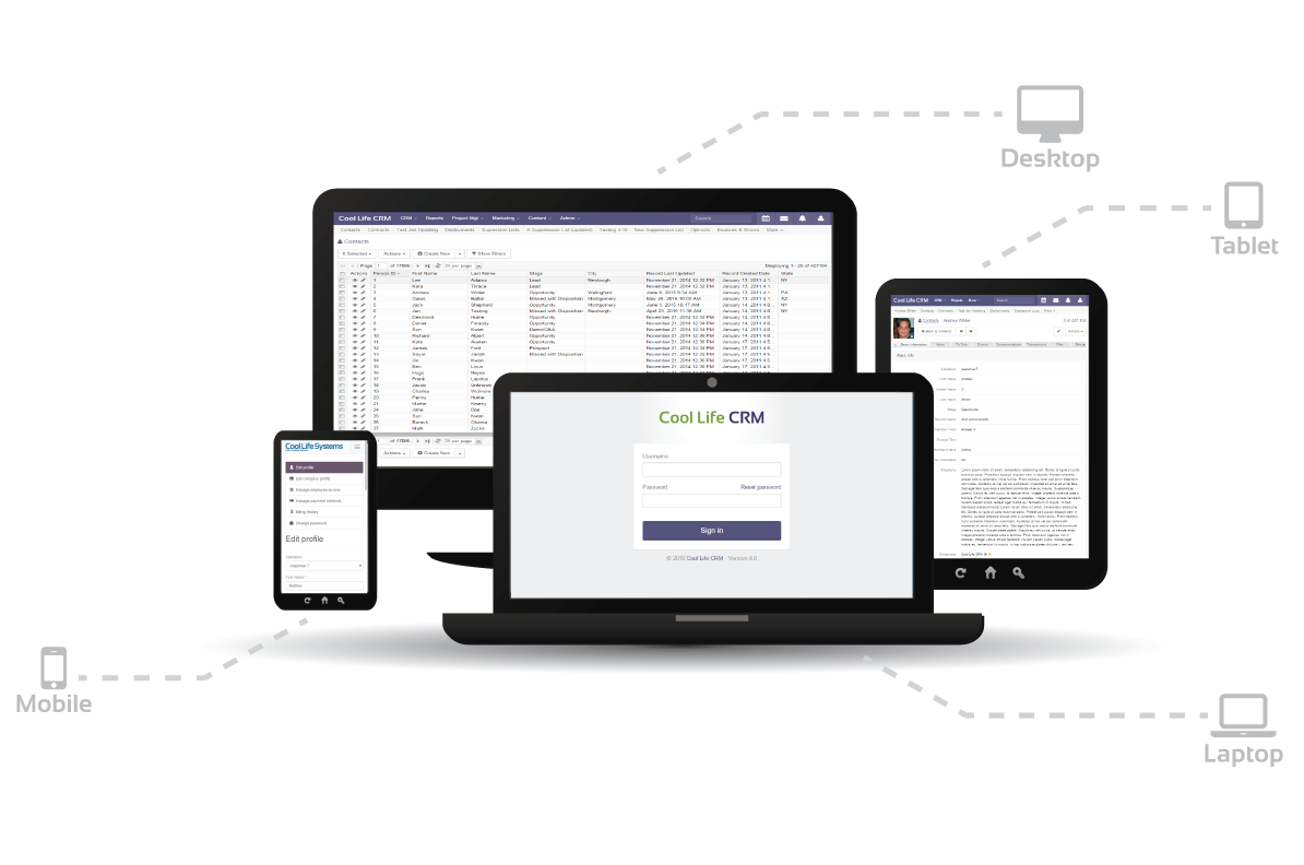 Image of responsive design of CRM